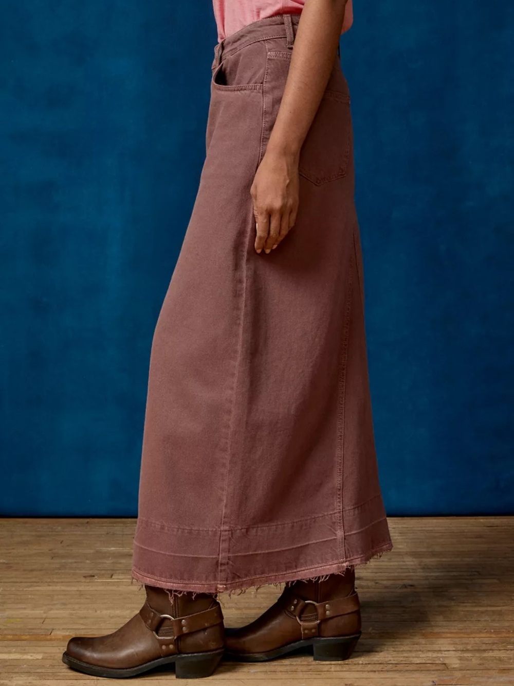 BDG Mauve Maxi Skirt with Front Slit - Picture 2 of 3